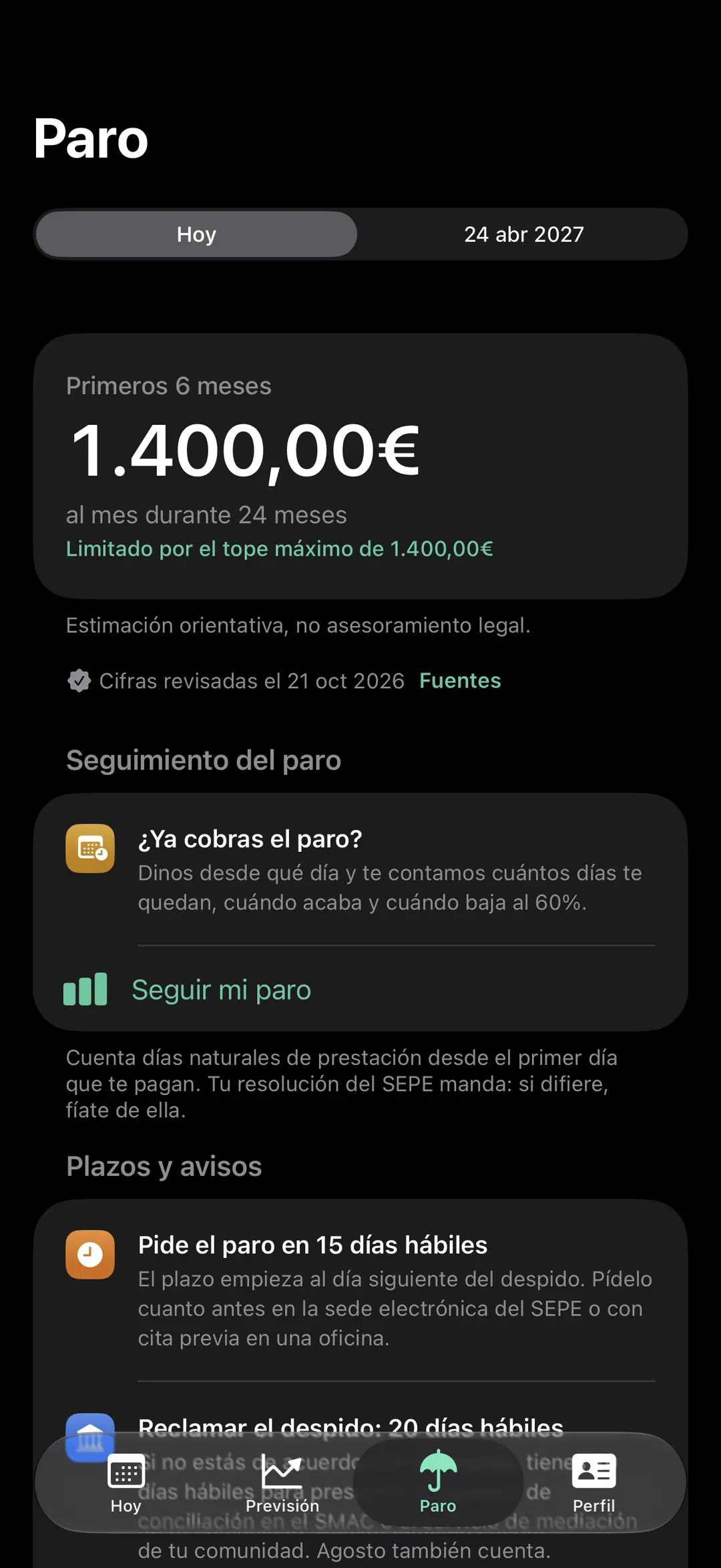 Pantalla de paro de Finiquitao: una estimación mensual, el seguimiento y los plazos para pedirlo.